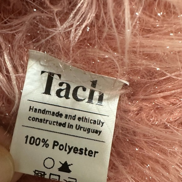 TACH Pink Boxy Crop Top with Fuzzy Texture Size S - Picture 6 of 13